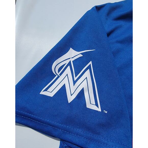 Marcell Ozuna #13 Miami Marlins Baseball Blue Jersey Size XL - Picture 5 of 7